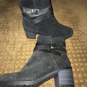 Black heel booties